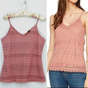 Vero Moda Lace Overlay Spaghetti Strap Tank Top S